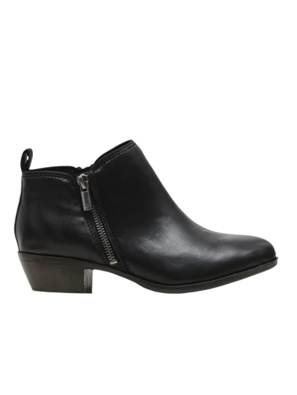 Lucky Brand Genuine Leather Basel Ankle Booties Zip Up Boots Black 7